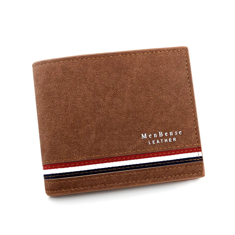Luxury Men's Short Wallet - High Quality PU Leather Purse, Bifold Zipper Coin Pocket & Slim Card Holders with Money Clip