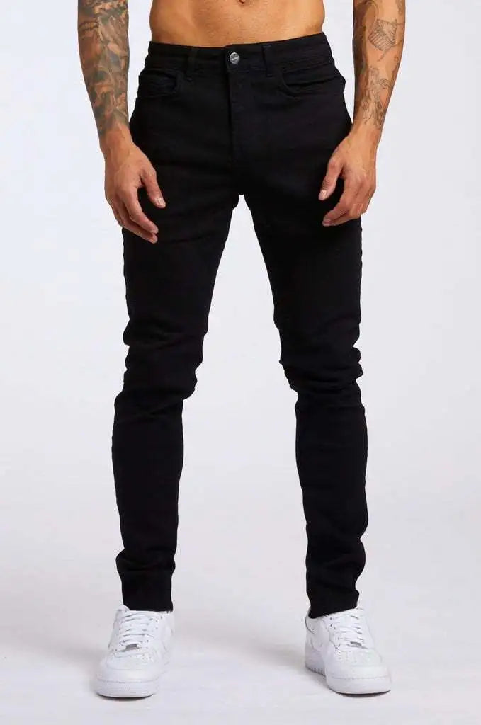 New Stretch Men's Jeans Washed Motorcycle Trousers Vintage Man Cowboy Pants Punk Loose Straight Retro Baggy Designer Casual Goth