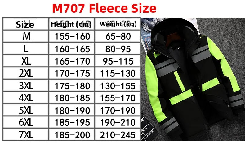 Thiened Fce Workwear Jaet ex Warm Windproof Reflective Cotton Coat Men's Casual Sle Removable Hat Zipper Closure