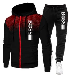 Two-piece Set of Warm Sportswear for Autumn and Winter, 2026New Style Fashionable Men's Zipper Hoodie + Casual Pants Set