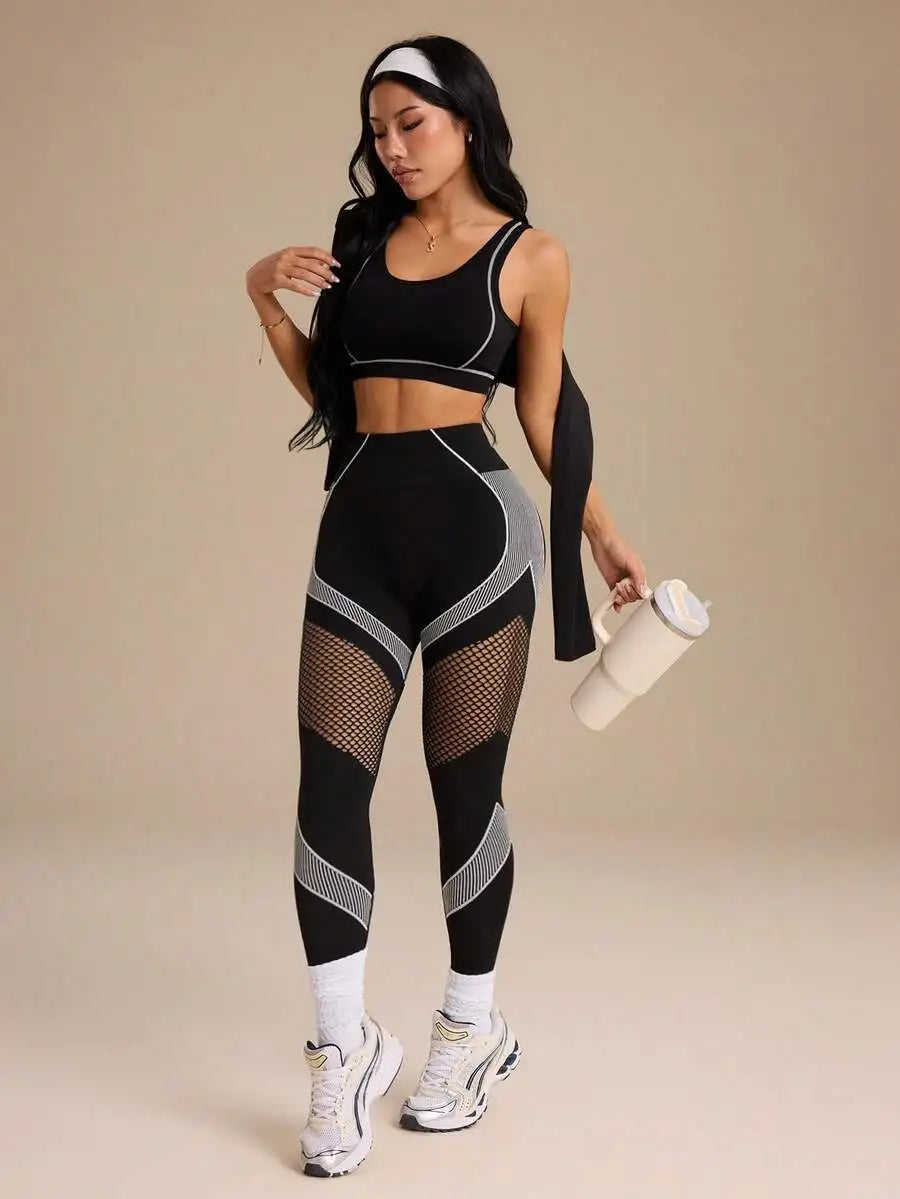 Dewbera Dewbera Mesh comfortable Seamless High Elasticity Yoga Fitness Daily Casual Sports Leggings