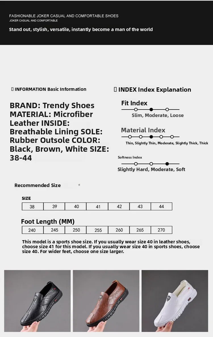 Soft Bottom Men's Business Casual Shoes Easy to Wear Spring Summer Autumn Winter Korean Style round Toe Low Heel Leather Shoes