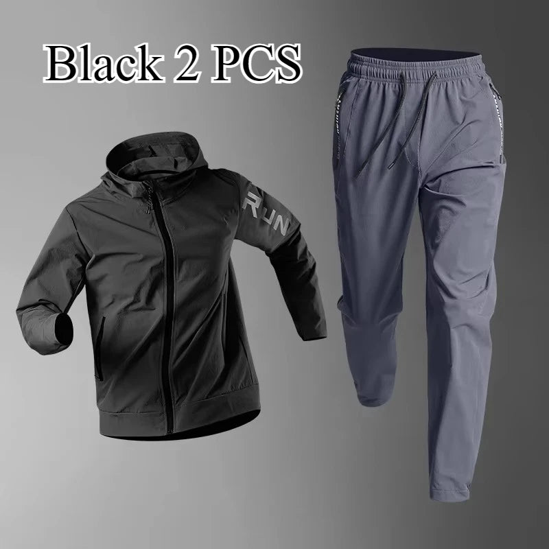 Quick Dry Fitness Suits Quick-Dry Loose Fit Outdoor Training Jacket Morning Runs Spring Men's Sportswear Workout Clothing
