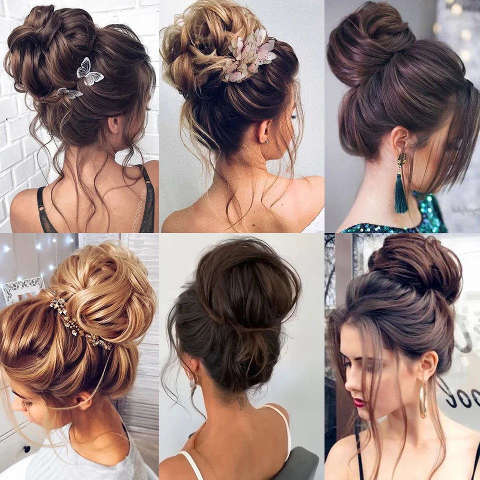 Claw Clip Messy Chignon Wavy Curly Hair Bun Clip in Claw Ponytail Synthetic Tousled Updo Scrunchie Hairpiece for Women