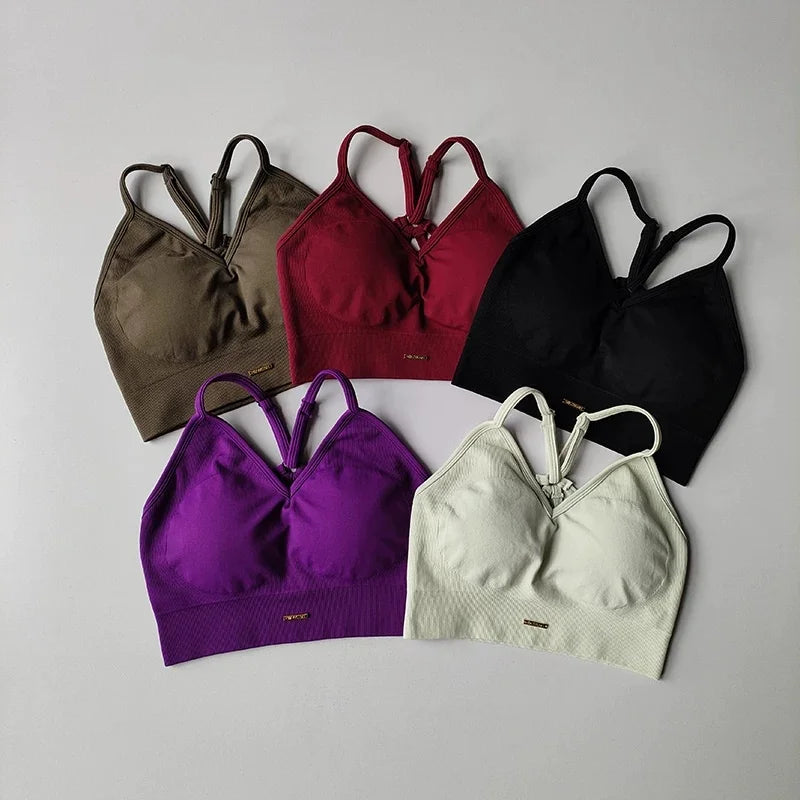 Seamless Yoga Set Padded Push Up Bra High Waist Butt Lift Leggings Breathable Gym Workout Suit