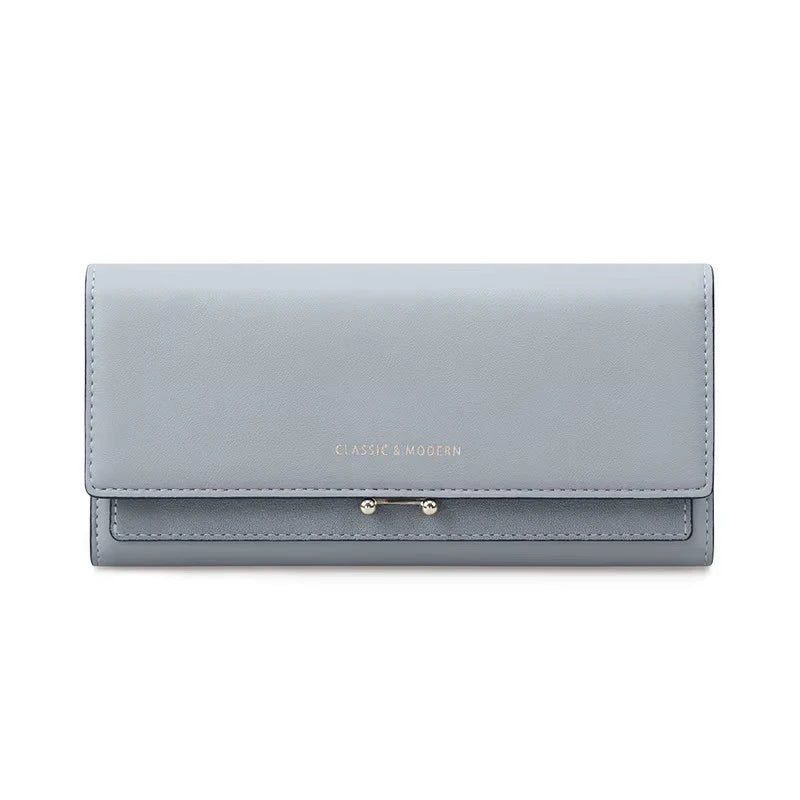 Women Pu Leather Long Wallet Trendy Classic Envelope Clutch Large Capacity Card Holder Cash Phone Purse High Quality
