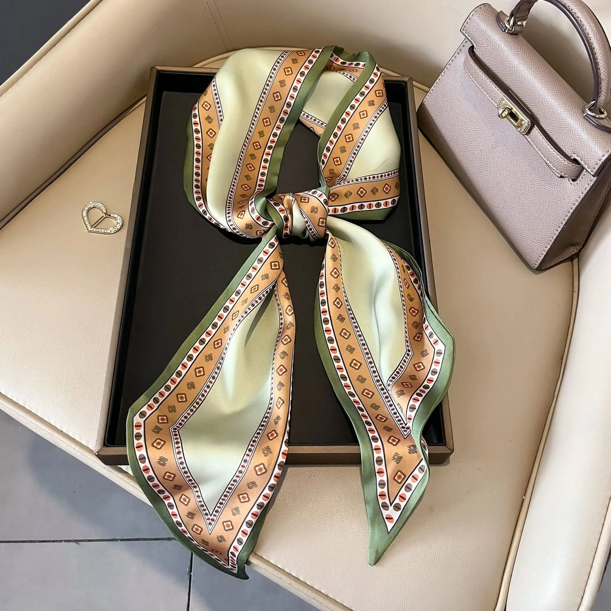Luxury Long Neckerchief Skinny Hair Bands Women Silk Scarfs Fashion Headbands Bag Scarves Print Hairband Neck Scarf For Ladies