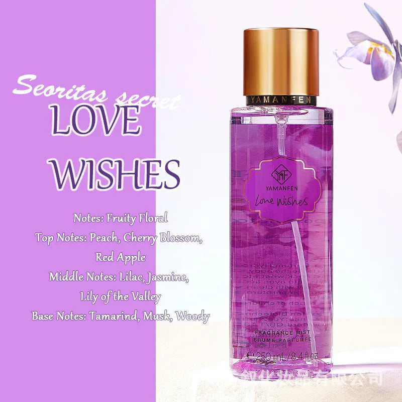 Body Spray Women's  Fragrance Floral and Fruit Tone Lasting Fragrance Thailand's 250ml