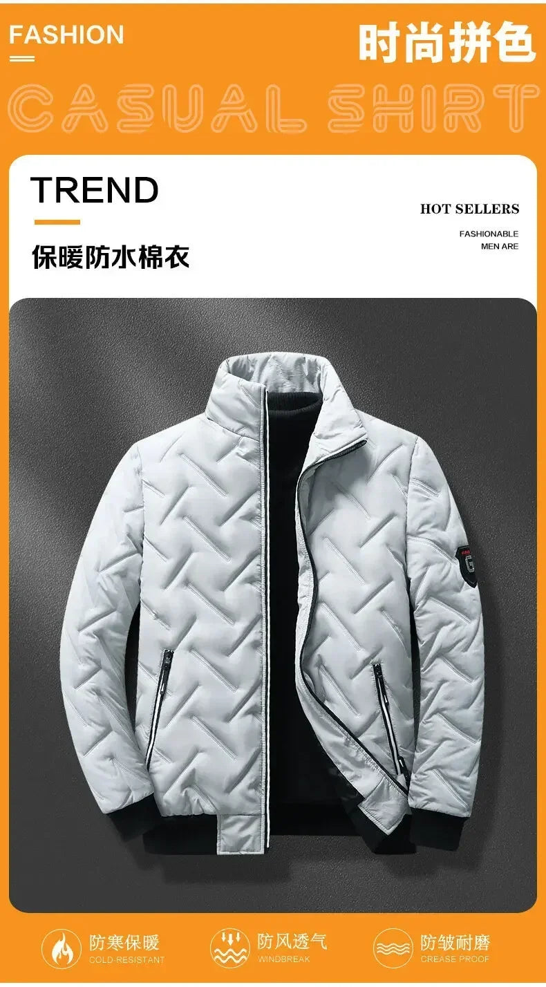 New 2024 Autumn Winter Jacket Men Cotton Padded Jacket Korean Streetwear Casual Jacket Men Fashion Clothing Male Warm Coats 5XL