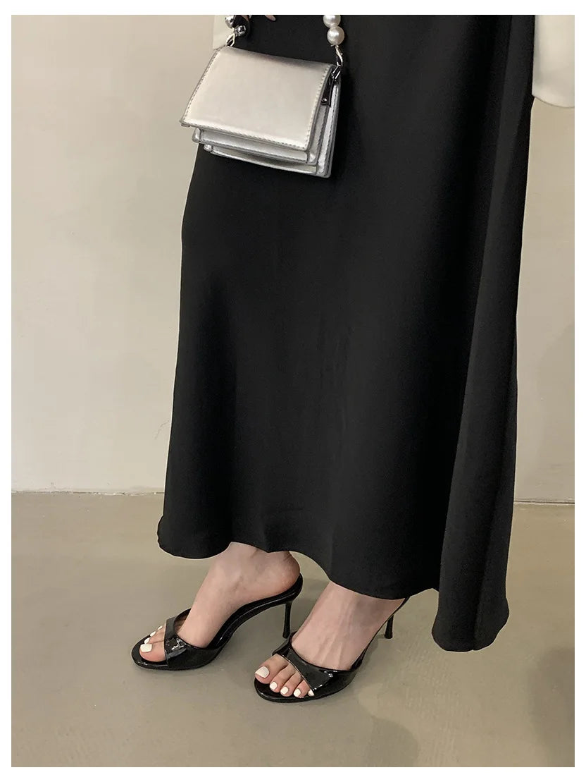 2026 Fashion Sexy Thin High Heels Slides Women Open Toe Pumps Slip Sandal Female Slippers Mule Patent Leather Outdoor Flip Flops