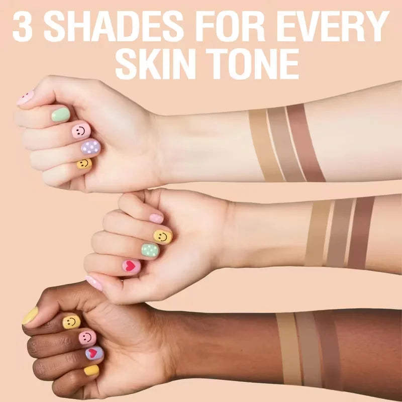 Tri-Color Multi-Functional Face Brightening Contour Stick Contouring &Brightening Skin-Perfecting Stick Waterproof Concealer Pen
