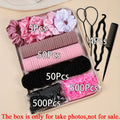 Women Dark Hair Accessories Set Elastic Seamless Ponytail Scrunchies Small Rubber Bands Fashion Hair Ties Headbands