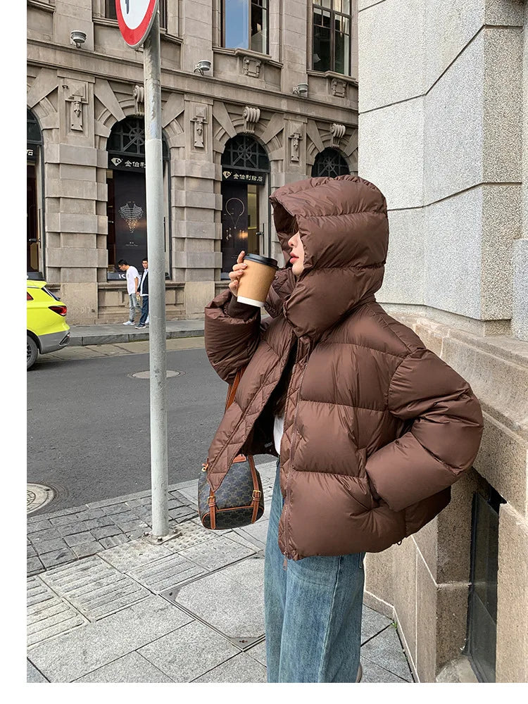 New Winter Puffer Jacket Women Fashion Hooded Down Cotton Overcoat Female Loose Casual Warm Parkas Outerwear