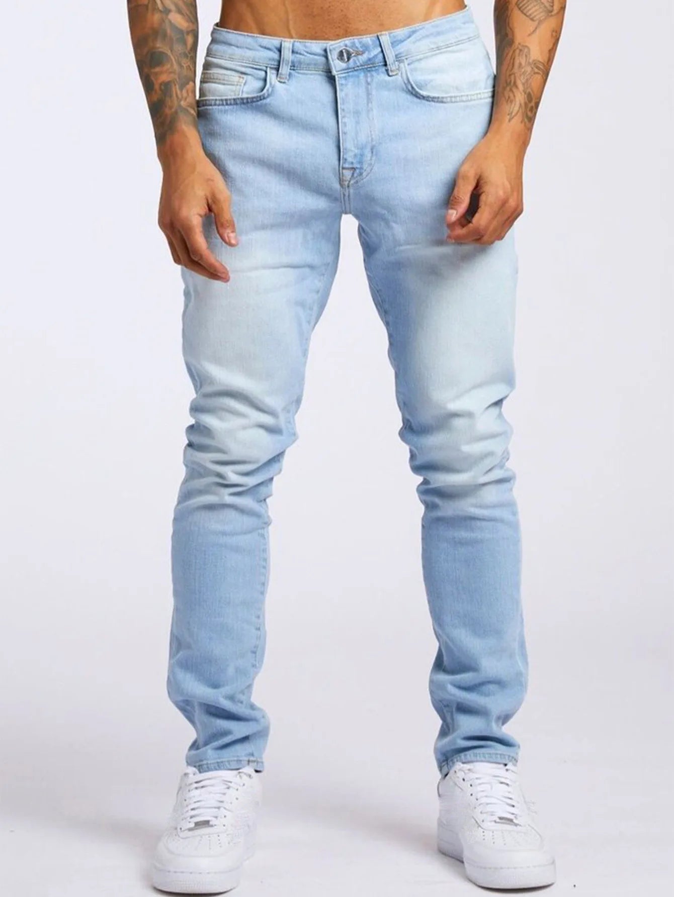 New Stretch Men's Jeans Washed Motorcycle Trousers Vintage Man Cowboy Pants Punk Loose Straight Retro Baggy Designer Casual Goth