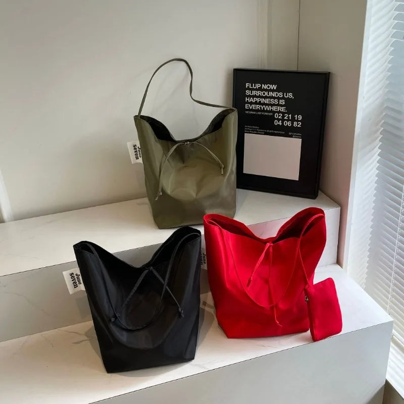 Soft Nylon Solid Color Product Designer Handbag Large Capacity Commuter Simple Tote Bag Hot Sale Versatile Fashion Shoulder Bag