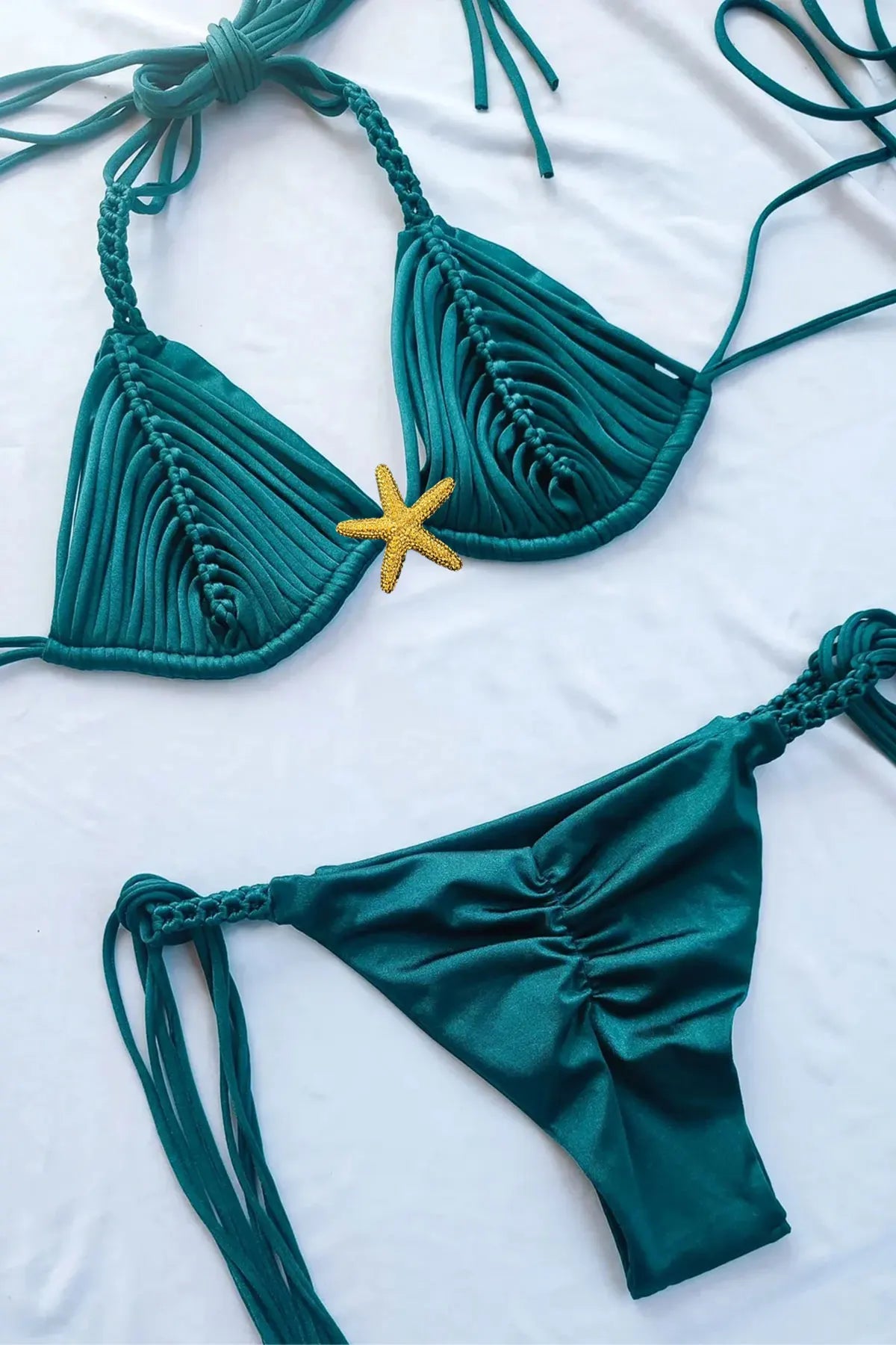 2025 New Five-pointed Star Brazilian Bikini Swimwear Women's Braided Rope Swimsuit Two Piece Set Female Sexy Mujer Beachwear