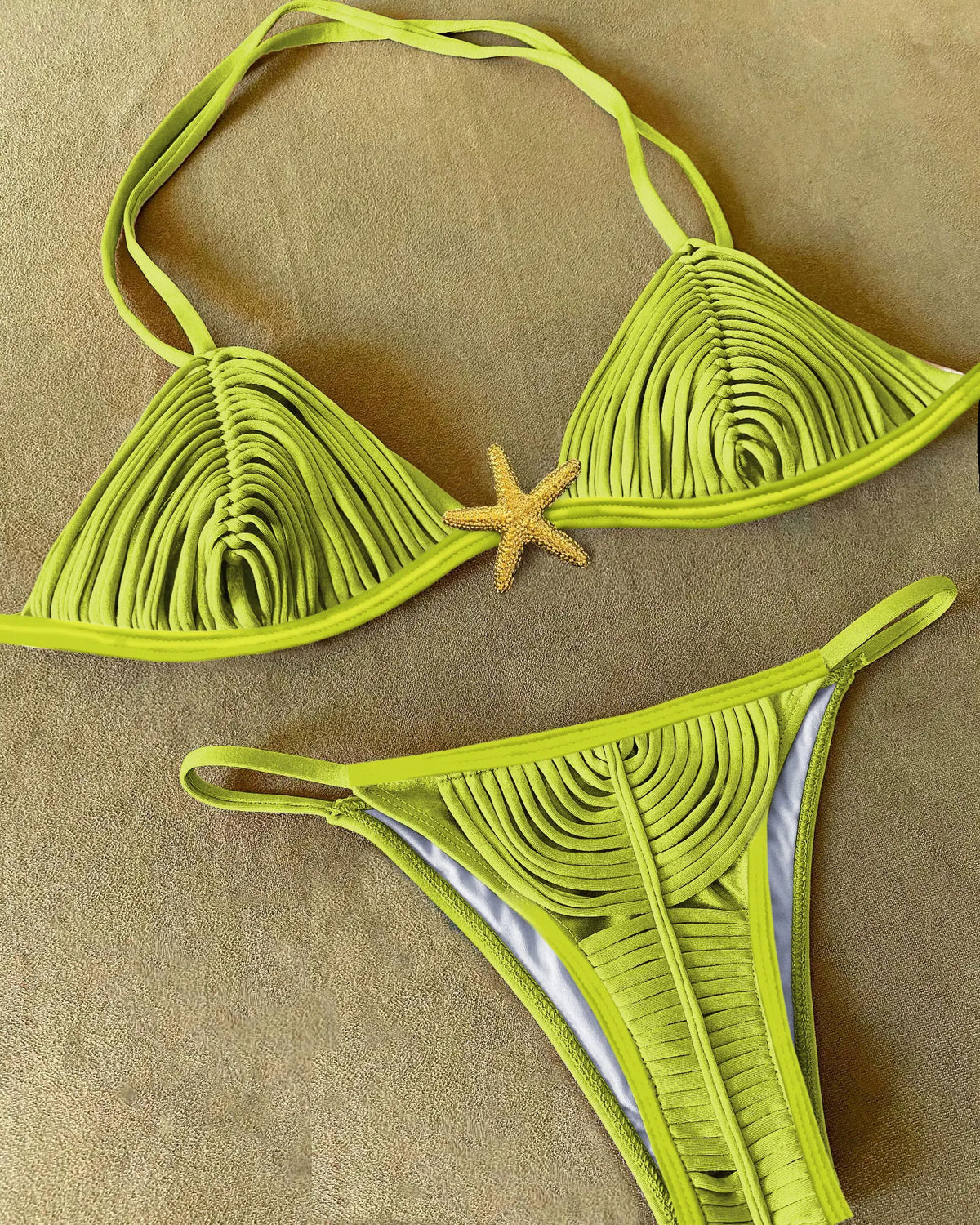 2025 New Five-pointed Star Brazilian Bikini Swimwear Women's Braided Rope Swimsuit Two Piece Set Female Sexy Mujer Beachwear