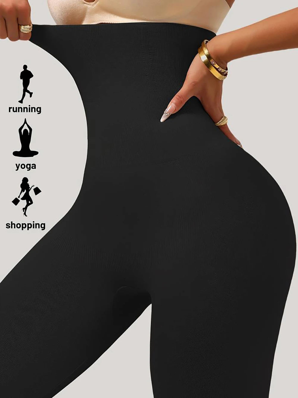 High Waisted Tummy Control Compression Shapewear Leggings For Women Butt Lifting Yoga Pants Body Shaper Footless Tights