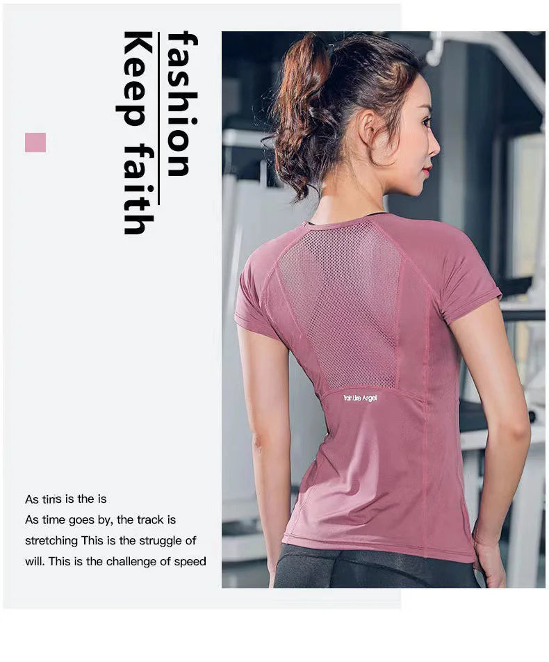Ladies Sportswear Yoga Wear Women's Sports T-Shirt  Top Fitness Clothes Running