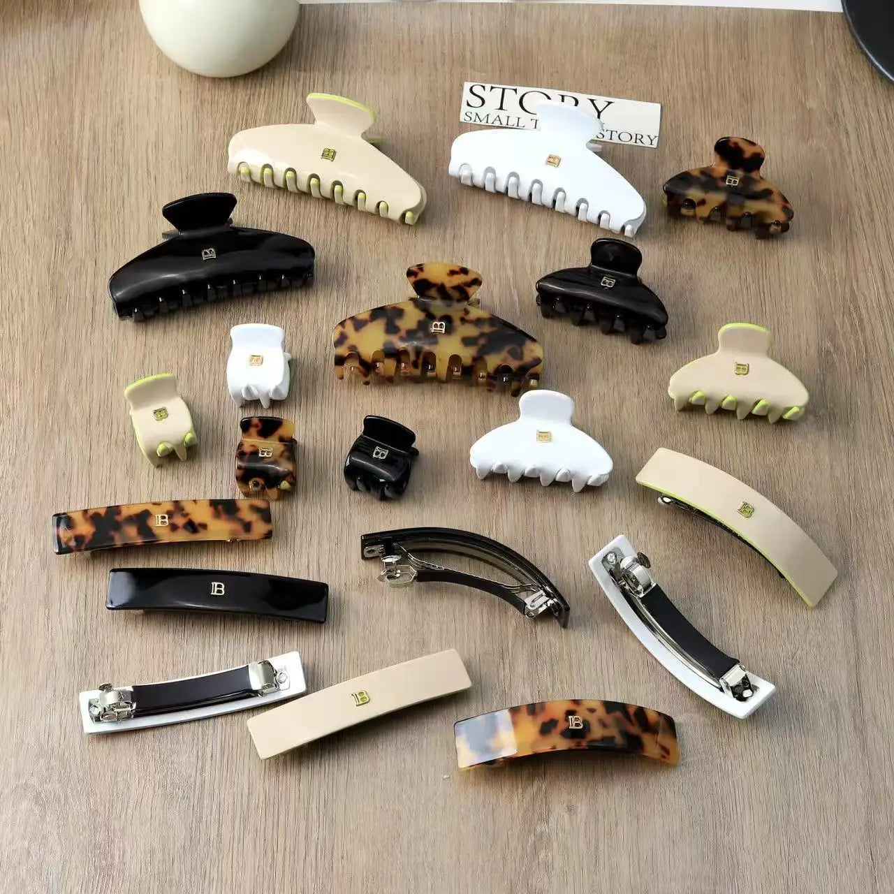 Korean Version of Letter B Hairpin Acetic Acid Arc Grab Clip Girl High Ponytail Premium Hair Accessories Crab Hair Claws