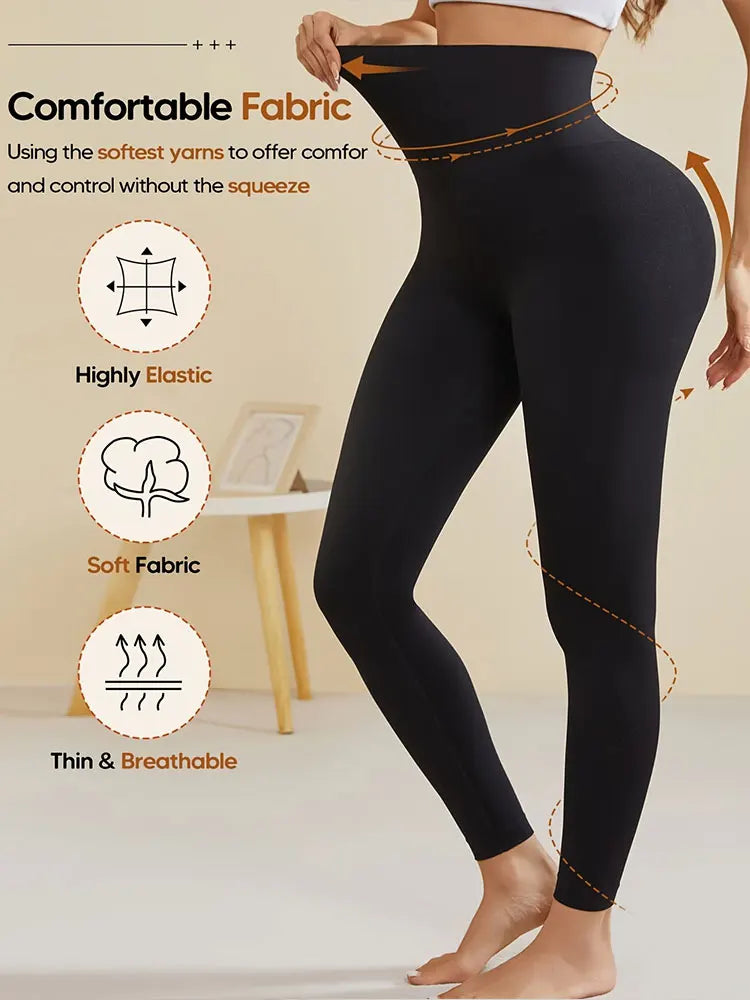 Black Sexy High Waisted Legging Peach Butt Soft Body Naked Feel Moisture WickingYoga Pants Women's Plus Size Fitness Sportswear