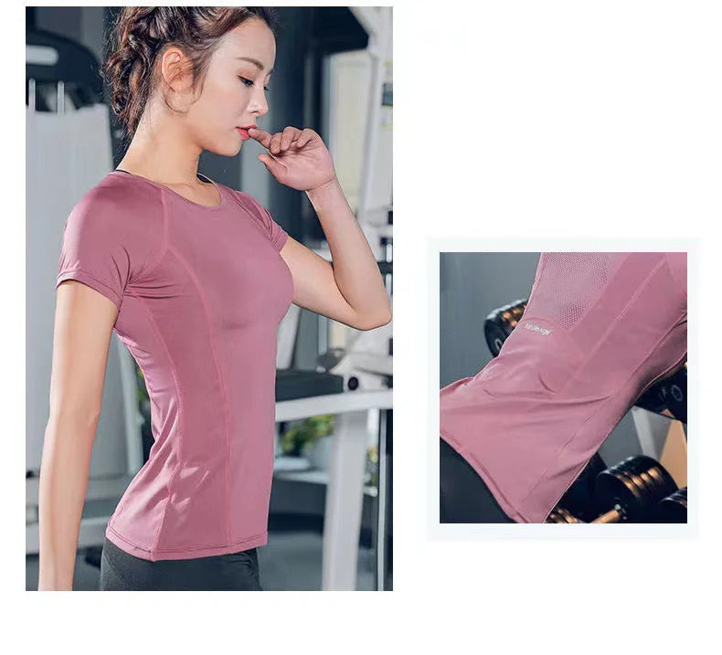 Ladies Sportswear Yoga Wear Women's Sports T-Shirt  Top Fitness Clothes Running