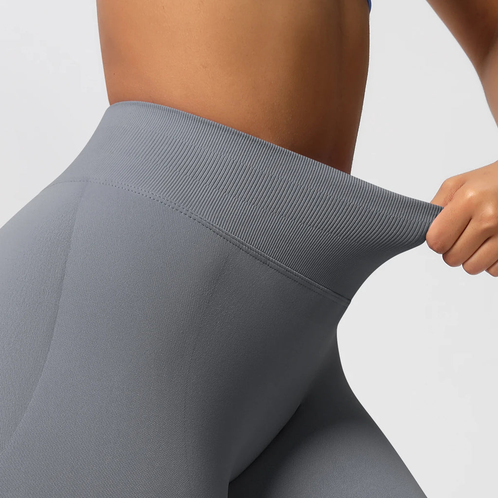 Women's Solid High Waist Sports Leggings, HighStretch Seamless Yoga Leggings, LadiesSportswear for Indoor Outdoor Wear