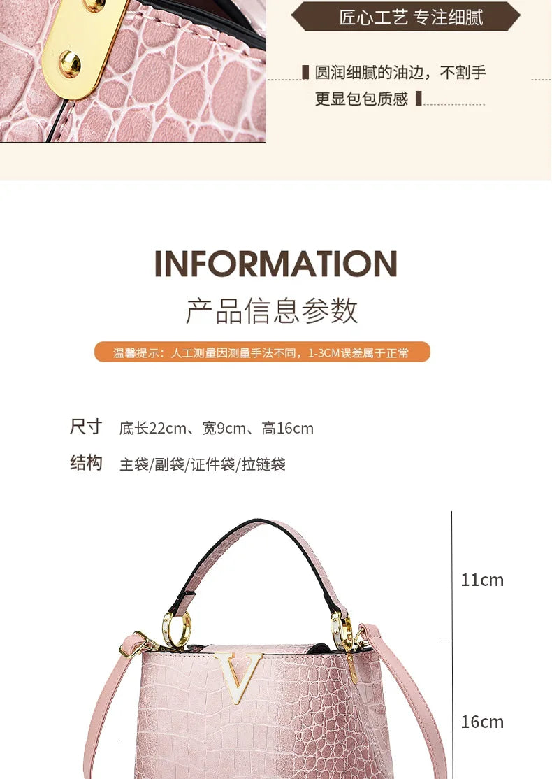 Gradient Color Women's Shoulder Bag PU Leather Crossbody Bag Handbag Female Casual Shopping Women's Fashion Small Square Bag