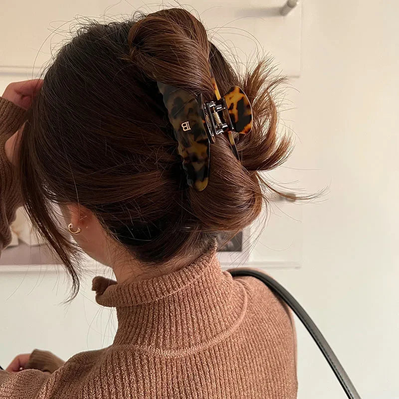 acetic acid clip shark clip high ponytail hair clip high-end feeling headband hair clip female back of the head hair accessory