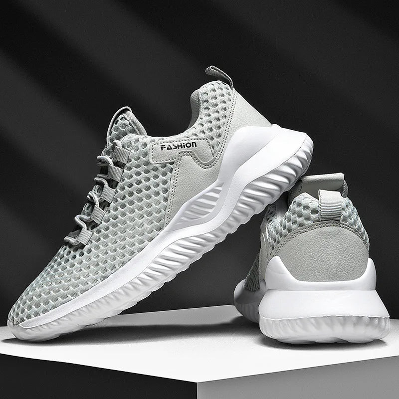 New White Mesh Sneakers Man Casual Shoes Breathable Summer Sneakers Men Shoes Outdoor Walking Sneakers Lightweight Tennis Shoes