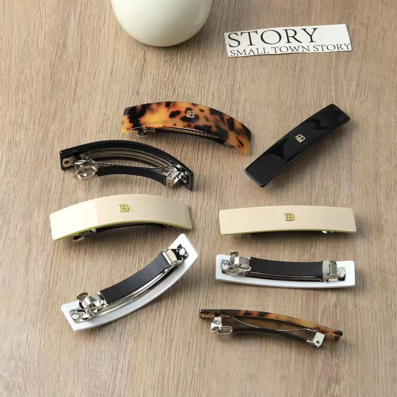 Korean Version of Letter B Hairpin Acetic Acid Arc Grab Clip Girl High Ponytail Premium Hair Accessories Crab Hair Claws