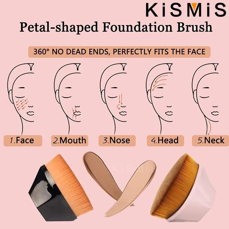 Flat Top High Density Kabuki Makeup Brush for Flawless Powder Liquid Cream Application Smooth Blending