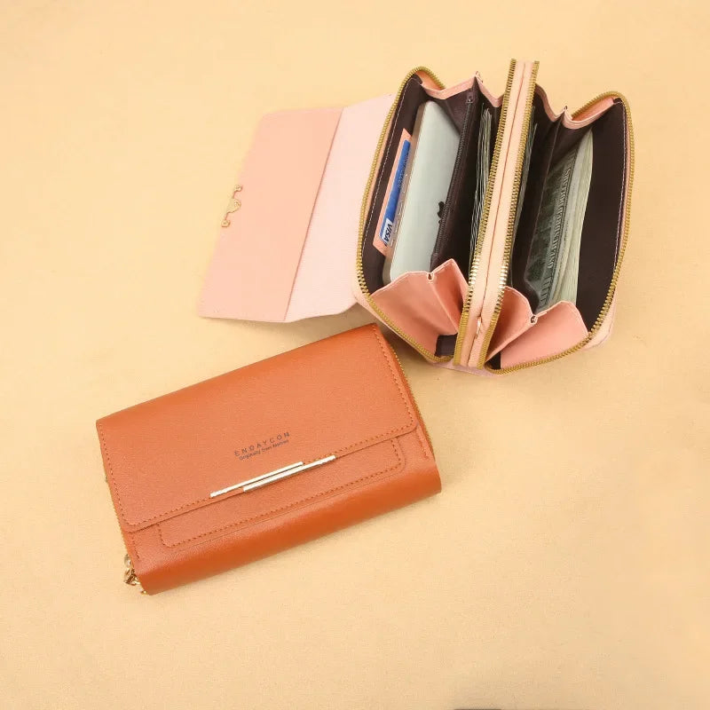 Women’s Mid-Size Wallet Bag – Convertible Shoulder Clutch with Coin Pocket, Multifunctional Design