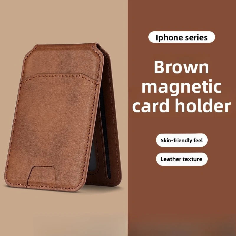 Luxury Strong Magnetic Leather Vertical Card Solt Credit ID Mobile Phone Back Pocket Wallet Case Phone Stand Shockproof Cover