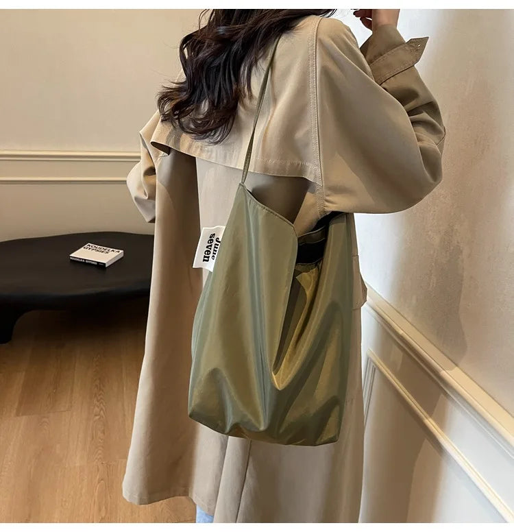 Soft Nylon Solid Color Product Designer Handbag Large Capacity Commuter Simple Tote Bag Hot Sale Versatile Fashion Shoulder Bag