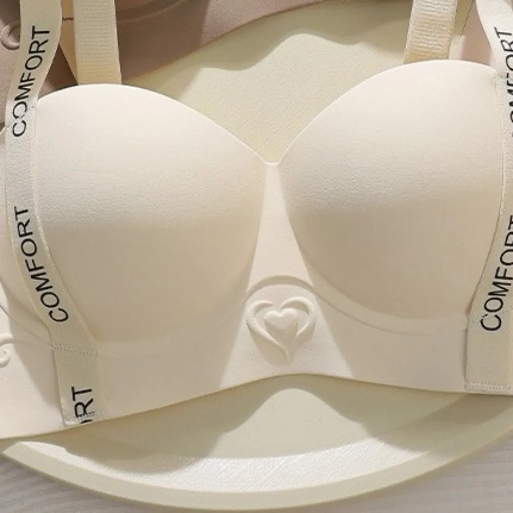 Small Chest Display Letter Shoulder Strap Bra Large Gathering Adjustable Straps Seamless Underwear Medium Thick No Steel Ring