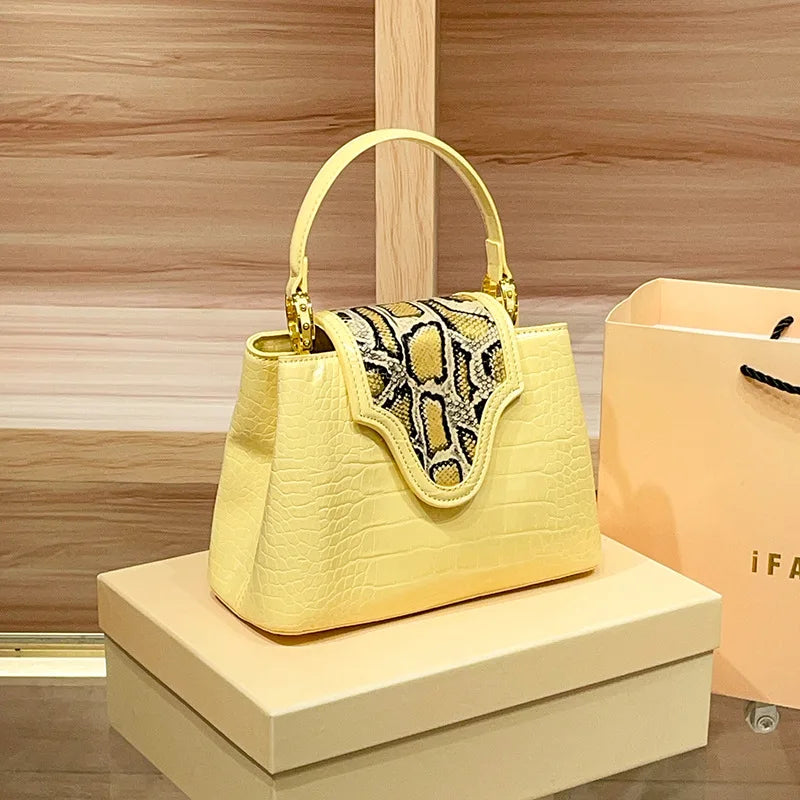 Luxury Designer Brand New High Quality Leather Snake Crocodile Handbag Women's Fashion Shoulder Crossbody Bag Bolsos De Mujer
