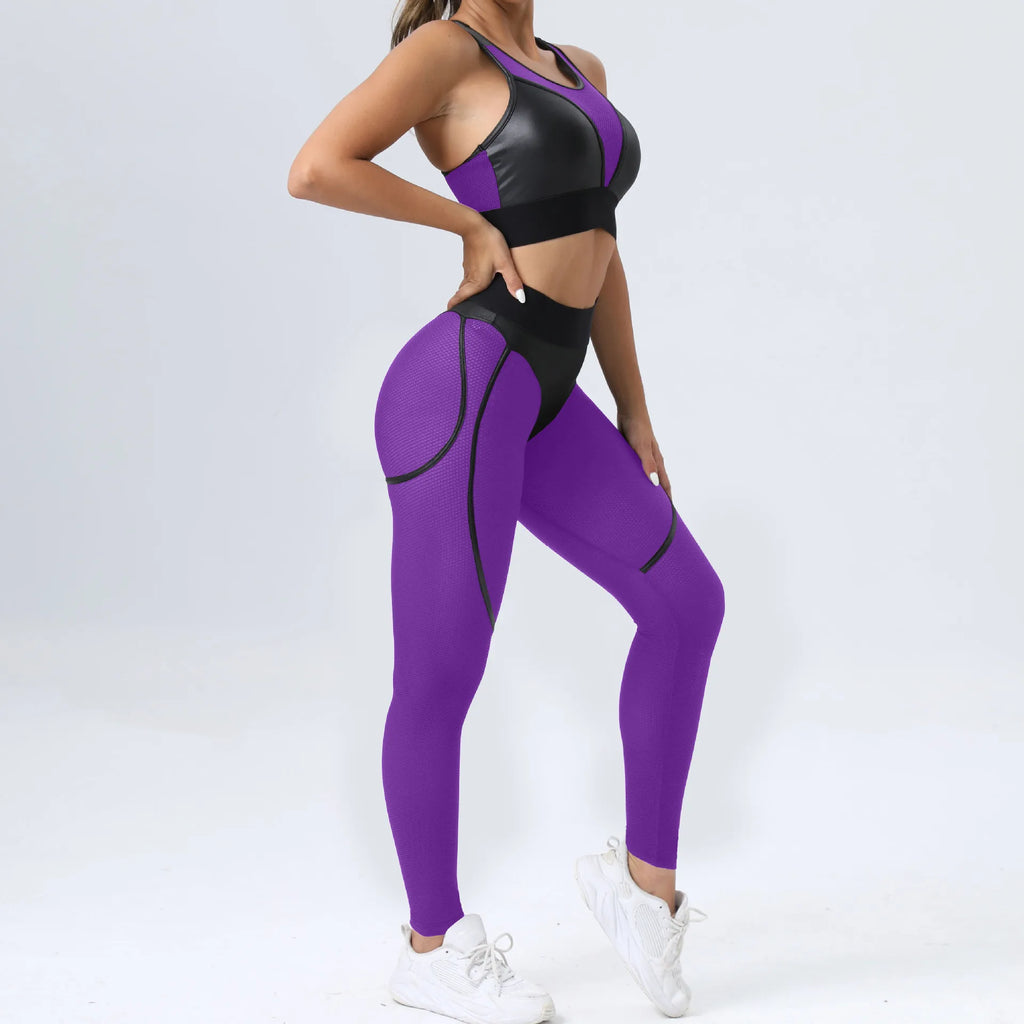 Fitness Sexy Sports Suit Women Yoga Set 2 Pieces Gym Workout Clothing for Bra Push-Up Women High Waist Leggings Sports Clothing