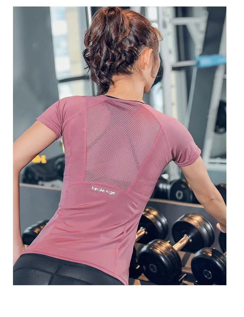 Ladies Sportswear Yoga Wear Women's Sports T-Shirt  Top Fitness Clothes Running