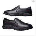 Men's Casual Breathable Leather Surface Shoes Soft Bottom Fashion Business Shoes for Middle-Aged And Elderly Fathers