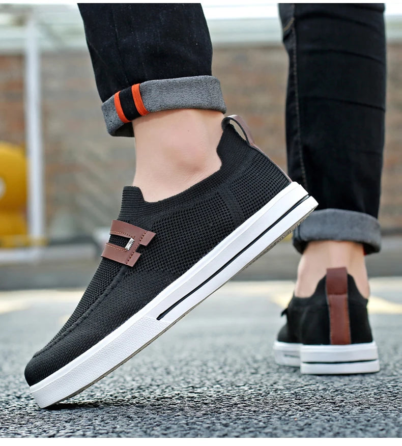 New Fashion Men Casual Shoes Lightweight Breathable Outdoor Walking Sports Shoes Driving Shoes Men Flat Canvas Shoes Large Size