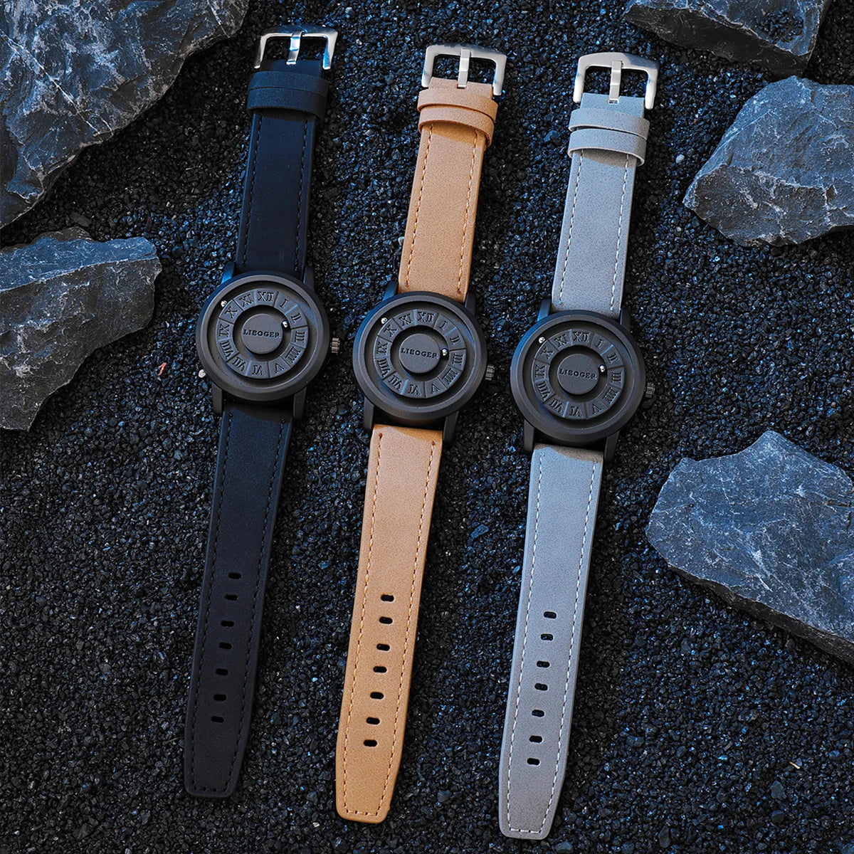 Fashion Magnetic Suspension Men Sports Watches Casual Mens Quartz Wristwatches Reloj Hombre（Without Box）