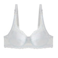 Sexy Push Up Lace Bras Women Thin Cotton Lined Underwire 38-44 C/D Cup Breathable Bralette Hollow Out Floral Underwear Plus Size