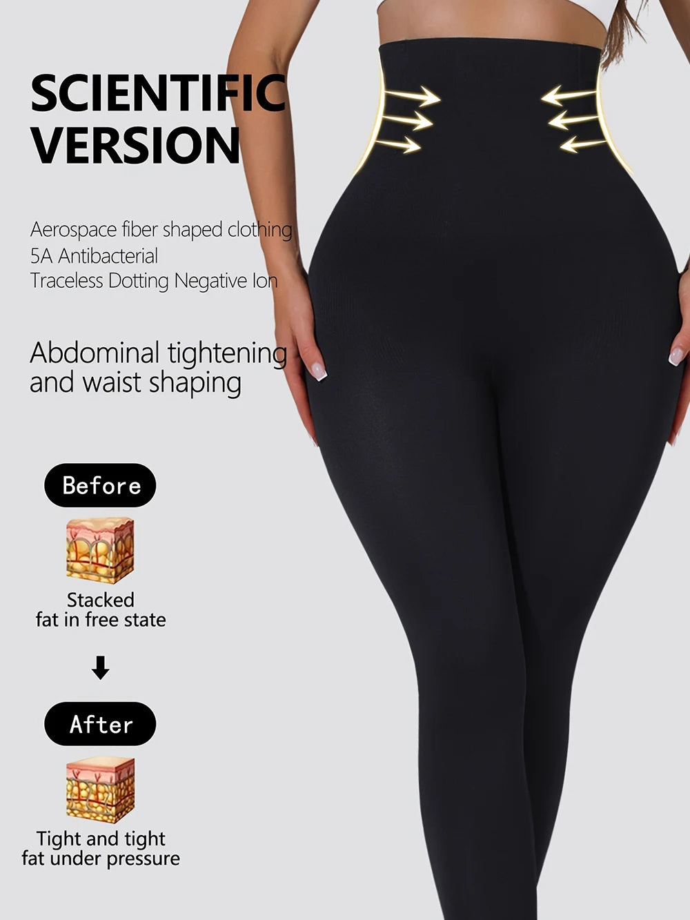 High Waisted Tummy Control Compression Shapewear Leggings For Women Butt Lifting Yoga Pants Body Shaper Footless Tights