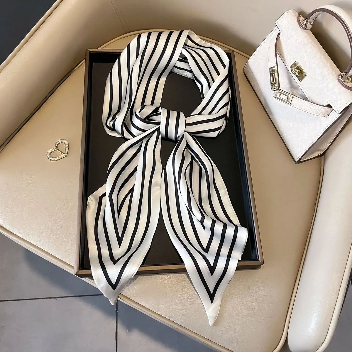 Luxury Long Neckerchief Skinny Hair Bands Women Silk Scarfs Fashion Headbands Bag Scarves Print Hairband Neck Scarf For Ladies