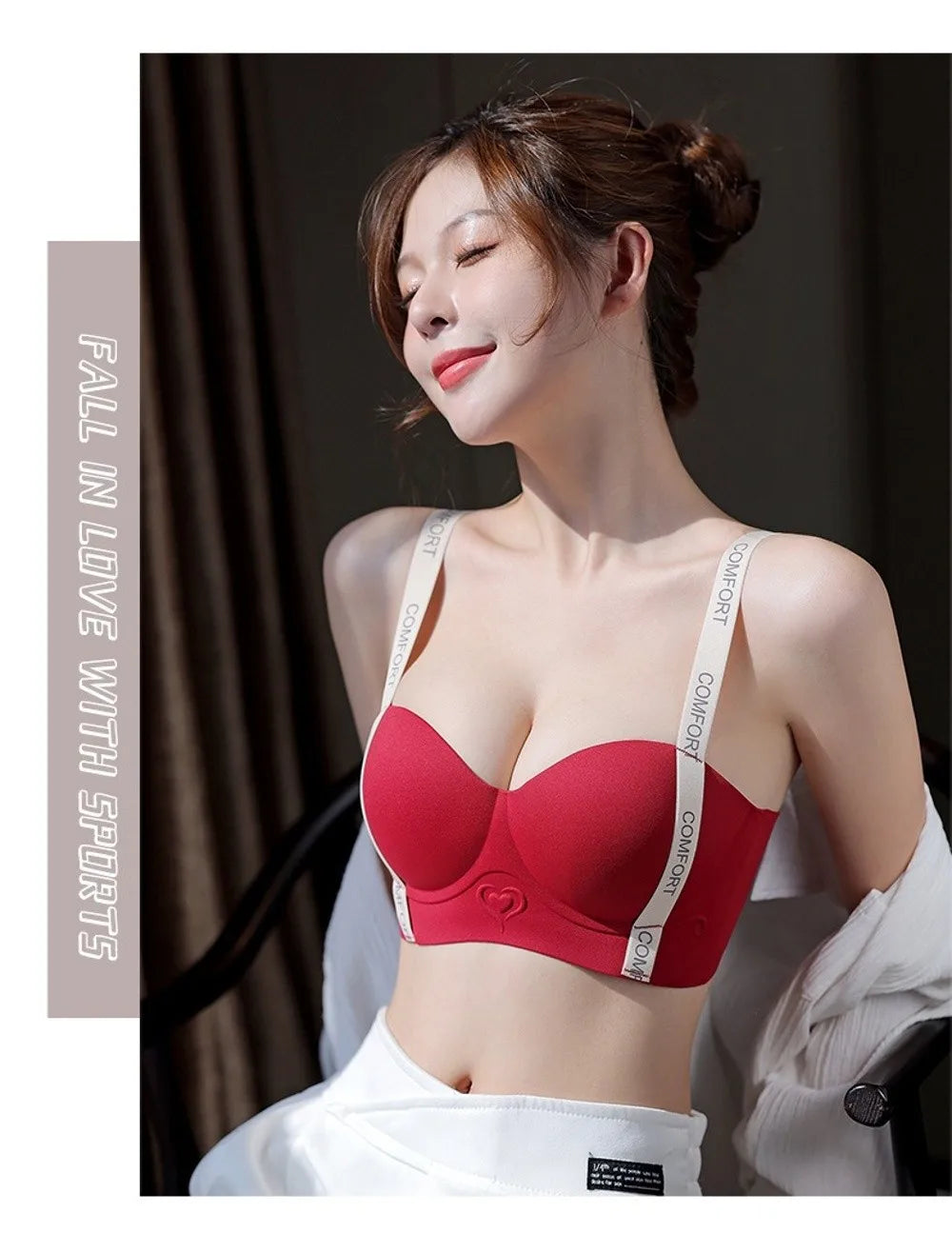Small Chest Display Letter Shoulder Strap Bra Large Gathering Adjustable Straps Seamless Underwear Medium Thick No Steel Ring