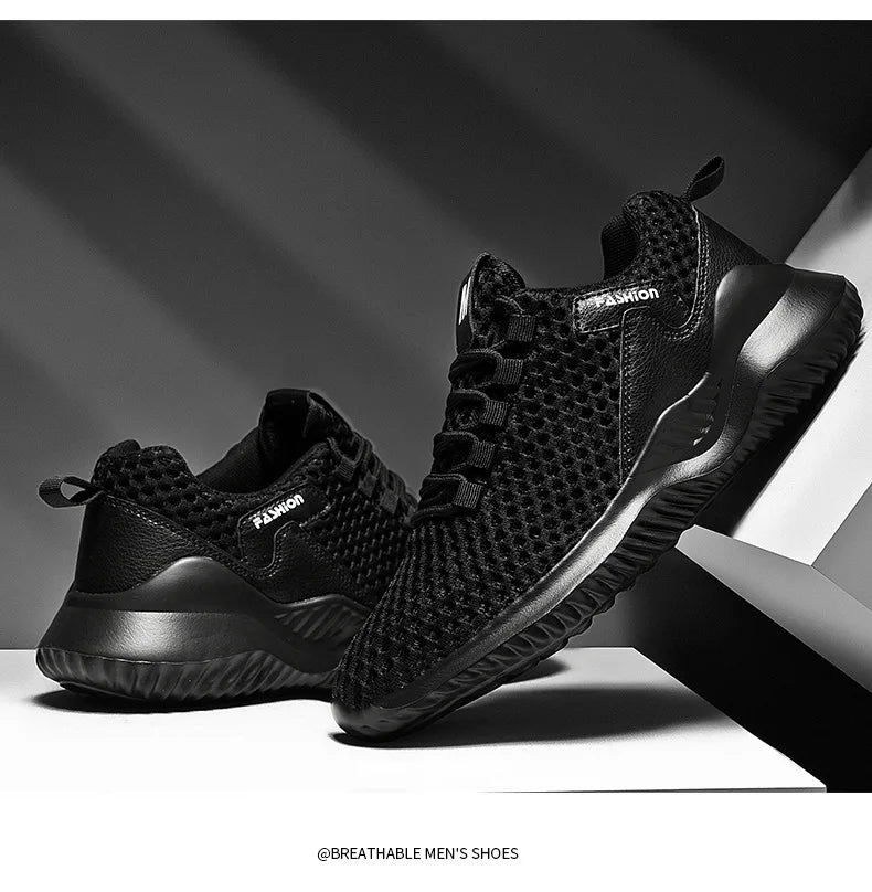 New White Mesh Sneakers Man Casual Shoes Breathable Summer Sneakers Men Shoes Outdoor Walking Sneakers Lightweight Tennis Shoes