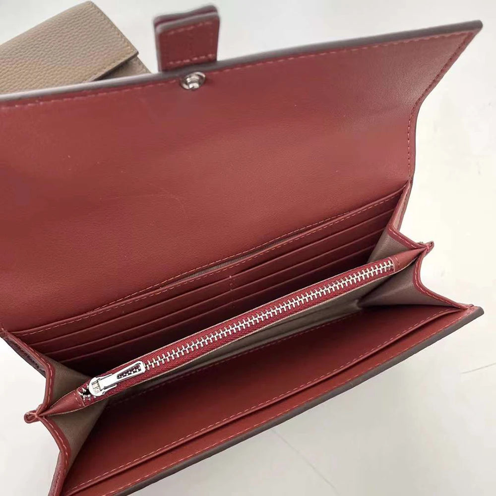 Luxury Genuine Leather Women Long Wallet Custom Name Female Card Holder Clutch Bag Fashion New Personalize Initials Purse Wallet
