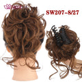 HUAYA Synthetic Messy Curly Claw Hair Bun Chignon Hair Extensions Scrunchy Fake False Hair With Tail for Women Hairpieces