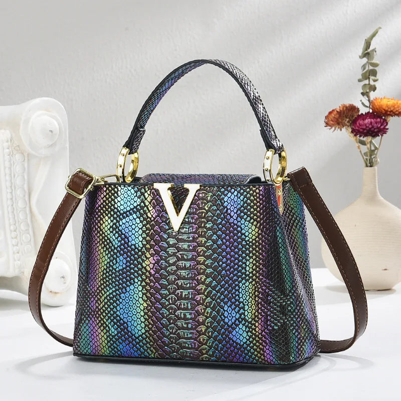 Gradient Color Women's Shoulder Bag PU Leather Crossbody Bag Handbag Female Casual Shopping Women's Fashion Small Square Bag